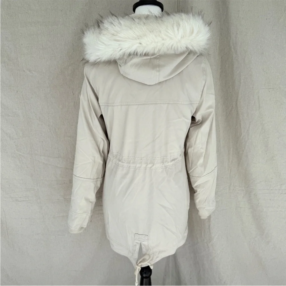 Hollister Women's Faux Fur-Lined Taupe Parka Size S - Picture 2 of 4